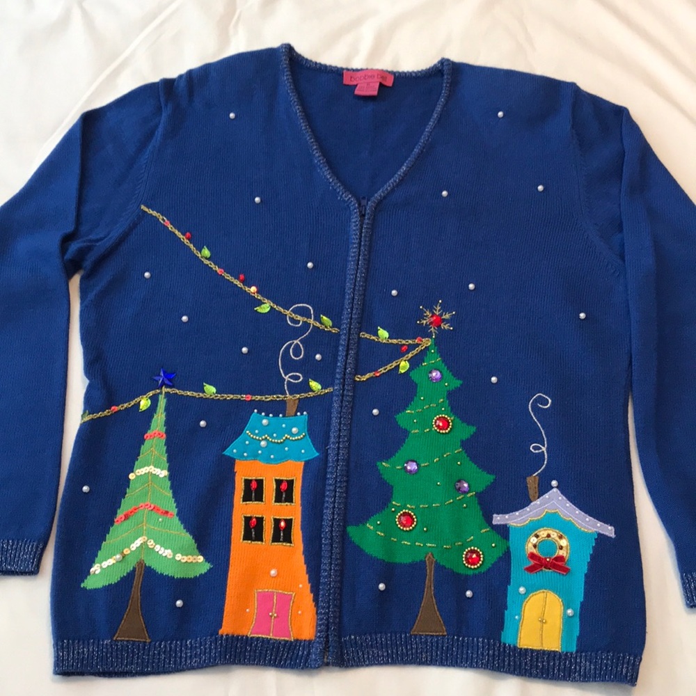 EUC Vintage beaded Ugly Christmas sweater sz xl